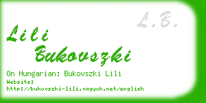 lili bukovszki business card